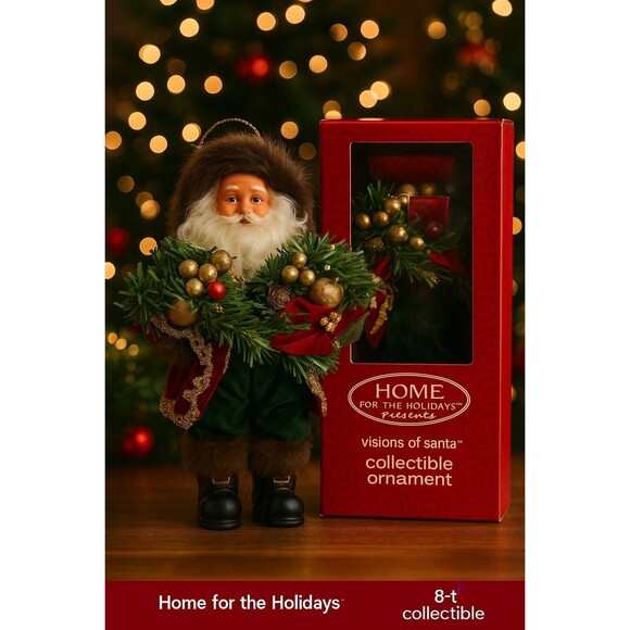 Home For the Holidays 8" Visions of Santa Ornament Christmas Figure, Standing - Picture 1 of 10